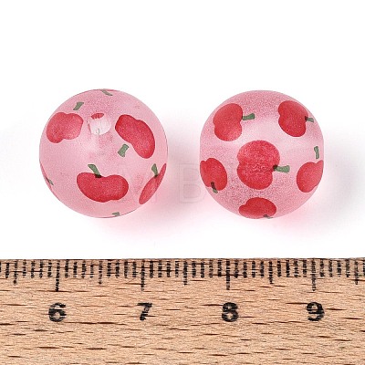 Transparent Frosted Acrylic Beads FACR-T008-03B-1