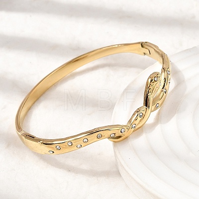 304 Stainless Steel Rhinestone Hinged Bangles for Women BJEW-B168-17G-1