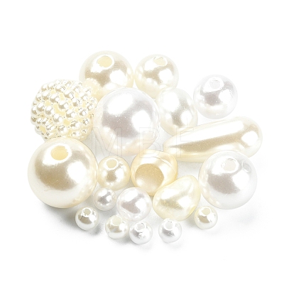 Imitation Pearl Acrylic Beads & ABS Plastic Imitation Pearl Beads DIY-FS0003-31-1