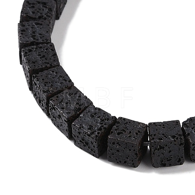 Frosted Natural Lava Rock Beads Strands G-E618-09-1