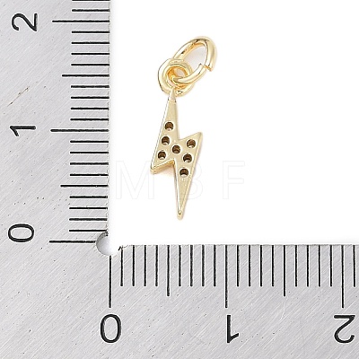 Rack Plating Brass Micro Pave Clear Cubic Zirconia Charms X-KK-Z060-14G-1