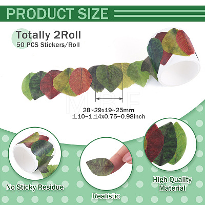 Autumn Leaf Paper Tape Stickers for Card Making DIY-TAC0032-23D-1