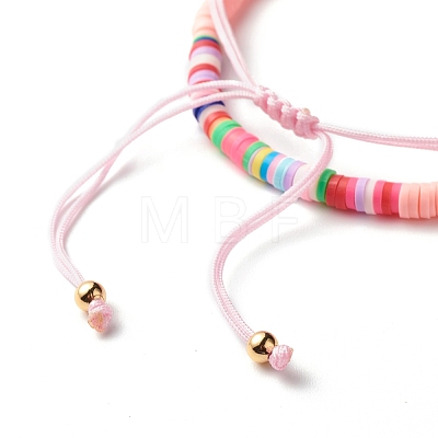 Handmade Polymer Clay Heishi Beads Stretch Bracelets Set BJEW-JB07349-1
