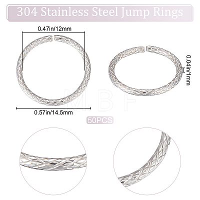 50Pcs 304 Stainless Steel Jump Rings STAS-BBC0002-93-1