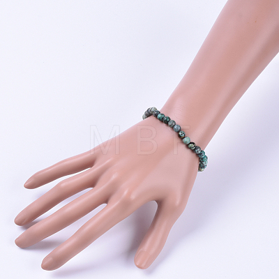 Natural African Turquoise(Jasper) Stretch Bracelets BJEW-JB04557-04-1