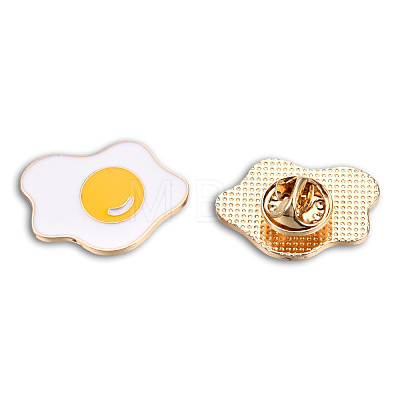 Fried Eggs Shape Enamel Pin JEWB-N007-211-1