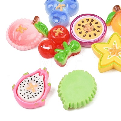 Opaque Resin Imitation Fruit Button Cabochons RE-CBA0A66-01-1