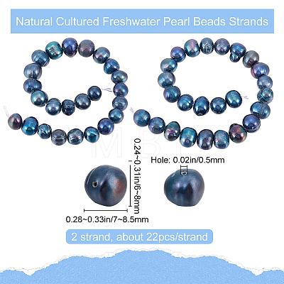 2 Strands Natural Cultured Freshwater Pearl Beads Strands PEAR-BBC0001-13-1