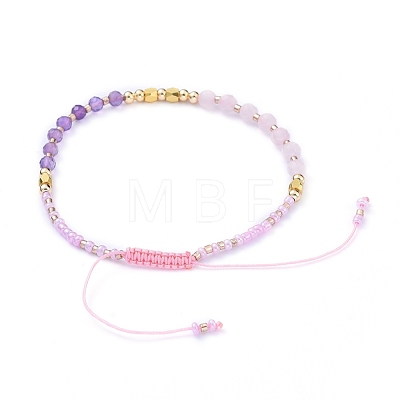 Adjustable Nylon Thread Braided Bead Bracelets BJEW-JB05161-01-1