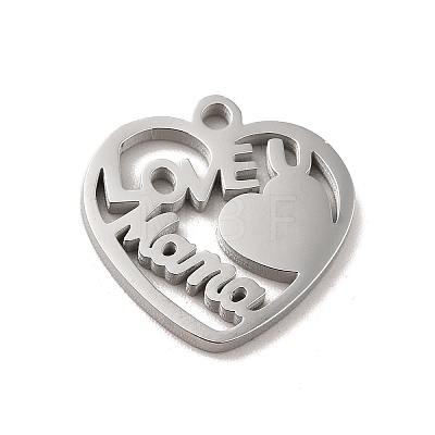 Mother's Day Theme 304 Stainless Steel Pendants STAS-E171-03P-07-1