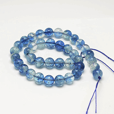 Dyed Round Natural Crackle Quartz Beads Strands G-K084-6mm-03A-1