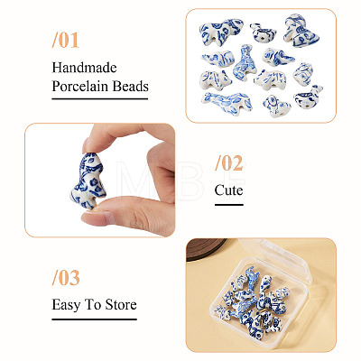 12Pcs 6 Styles Handmade Porcelain Beads PORC-TA0001-68-1