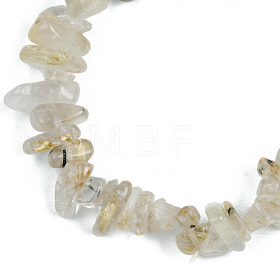 Unisex Chip Natural Rutilated Quartz Beaded Stretch Bracelets BJEW-S143-15-1