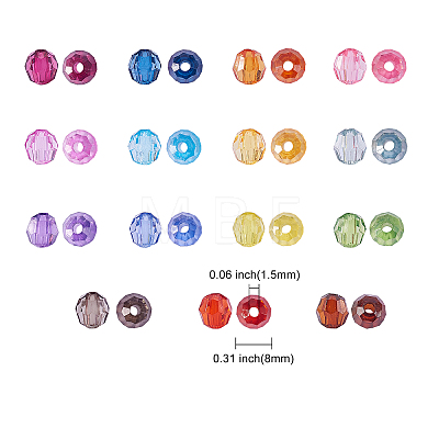 450Pcs 15 Colors Transparent Acrylic Beads TACR-CJ0001-31-1