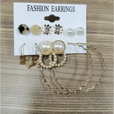 6 Pairs Alloy Earring Sets WGC7E5F-13-1