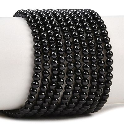 Natural Black Spinel Round Bead Strands G-A130-3mm-32A-1
