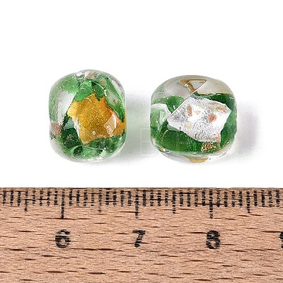 Handmade Gold & Silver Foil Glass Beads FOIL-Q003-01E-1