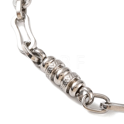 Tarnish Resistant 304 Stainless Steel Rhombus Link Chain Bracelets BJEW-B078-98P-1