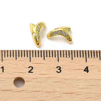 Rack Plating Brass Micro Pave Cubic Zirconia Beads Caps KK-F863-12G-1