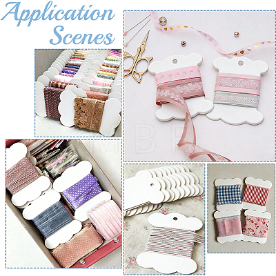 80Pcs Bone Shape Paper Thread Winding Boards SENE-SC0001-09A-1