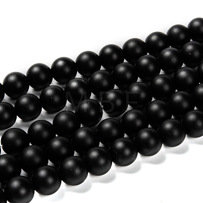 Natural Black Agate Beads Strands X-G-D543-10mm-1