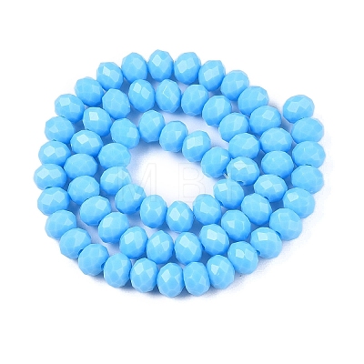 Opaque Solid Color Imitation Jade Glass Beads Strands EGLA-A044-P8mm-D08-1