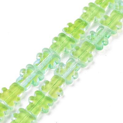 Transparent Electroplate Glass Beads Strands GLAA-F122-05D-1