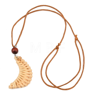 Boho Woven Rattan Pendant Long Necklaces WD-CBA76F6-01C-1