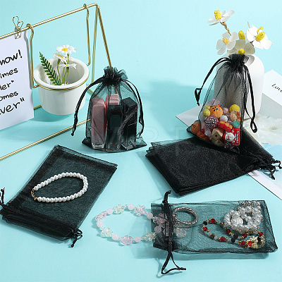 100pcs Large Organza Pouches Portable Shoes Bag Travel Storage Drawstring Bags OP-SP0001-03D-02-1