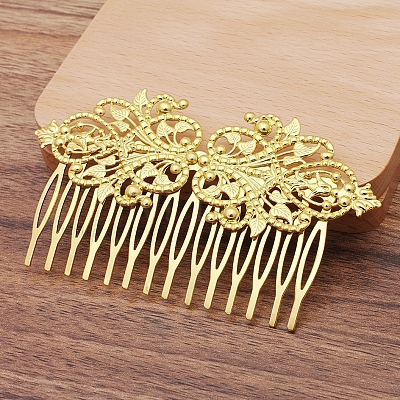 Flower Brass Hair Comb Findings PW-WG1405E-03-1