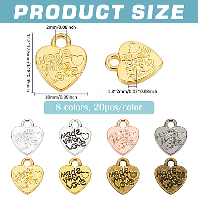 160Pcs 8 Colors Tibetan Style Alloy Pendants TIBEP-FG0001-15-1