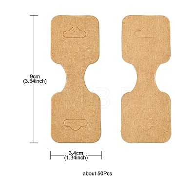 Kraft Paper Fold Over Jewelry Display Cards with Hanging Hole CDIS-YW0001-12-1