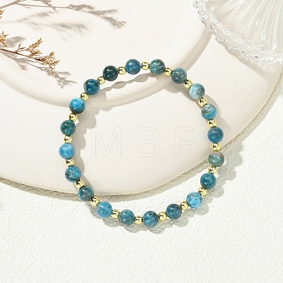Natural Apatite & Synthetic Hematite Non-magnetic Beaded Stretch Bracelets for Women BJEW-JB13940-02-1
