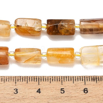 Natural Yellow Hematoid Quartz/Golden Healer Quartz Beads Strands G-F836-B03-01-1