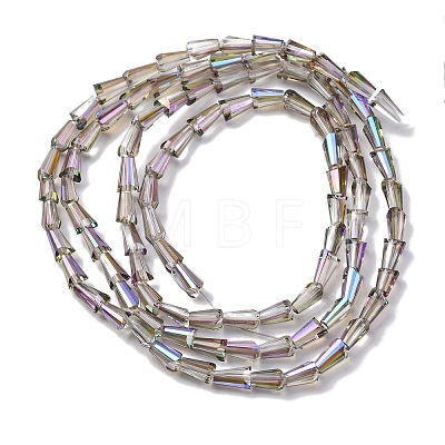 Transparent Electroplate Glass Beads Strands EGLA-H107-02A-HR01-1