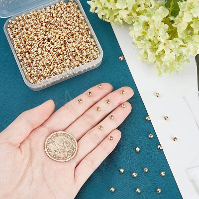  200Pcs 4 Colors Brass Beads KK-NB0001-63-1