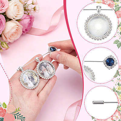 Zinc Alloy Rhinestone Lapel Pin Backs Making Kits JEWB-NB0001-31B-1
