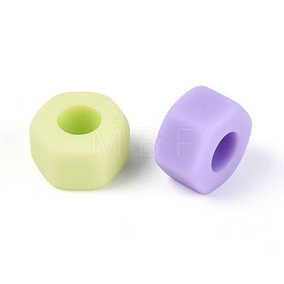 Rubberized Opaque Acrylic Beads SACR-T018-33M-1