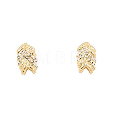 Woven Pattern Alloy with Rhinestone Chain Necklaces & Stud Earrings & Bangles & Rings Sets FS-WG1F788-01-1
