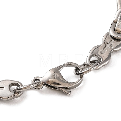 Tarnish Resistant 304 Stainless Steel Byzantine Chain Bracelets BJEW-B078-88P-1