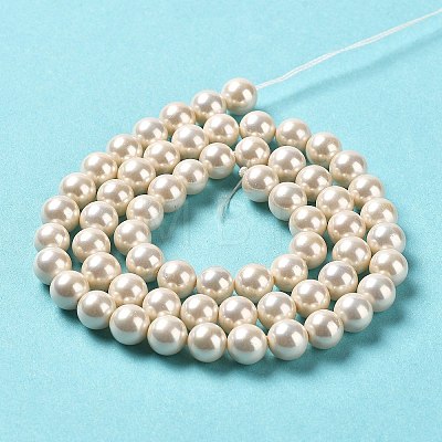 Shell Pearl Bead Strands BSHE-L025-08-6mm-01-1