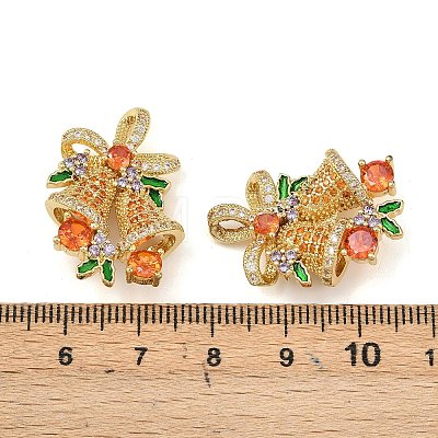 Brass Micro Pave Cubic Zirconia Pendants KK-P341-03G-1