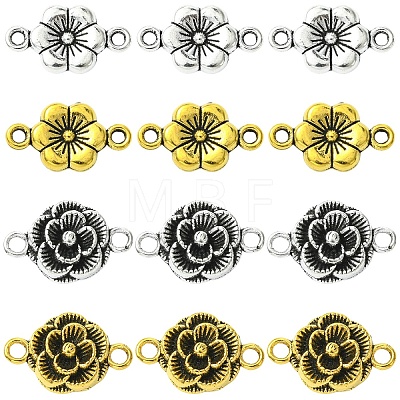 80Pcs 4 Styles Tibetan Style Links/Connectors TIBEB-YW0001-39-1