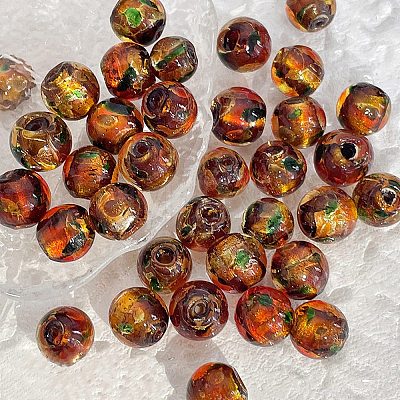 Gold Foil Handmade Lampwork Beads PW-WG31162-05-1