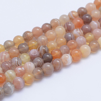 Natural Botswana Agate Beads Strands G-F530-04-4mm-1