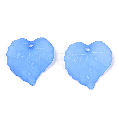 Transparent Frosted Acrylic Leaf Charms FACR-ZX003-01E-1