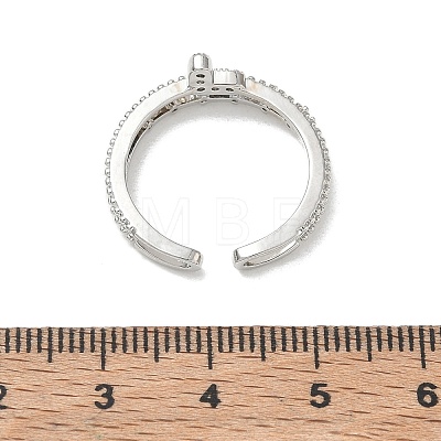 Brass Rhinestone Cuff Open Rings RB-CBADCCE-01P-1