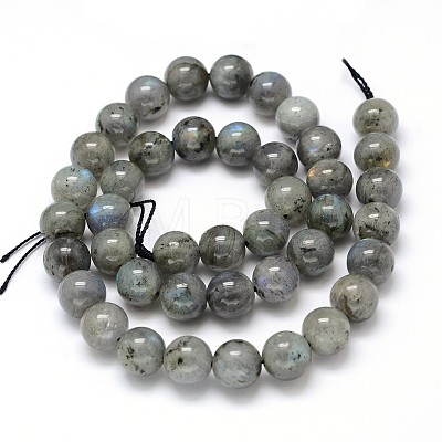 Natural Labradorite Round Bead Strands G-O087-04-8mm-1