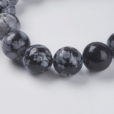 Natural Snowflake Obsidian Beads Strands G-G515-10mm-01-1