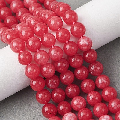 Natural White Jade Imitation Rhodonite Beads Strands X-G-I299-F15-8mm-1